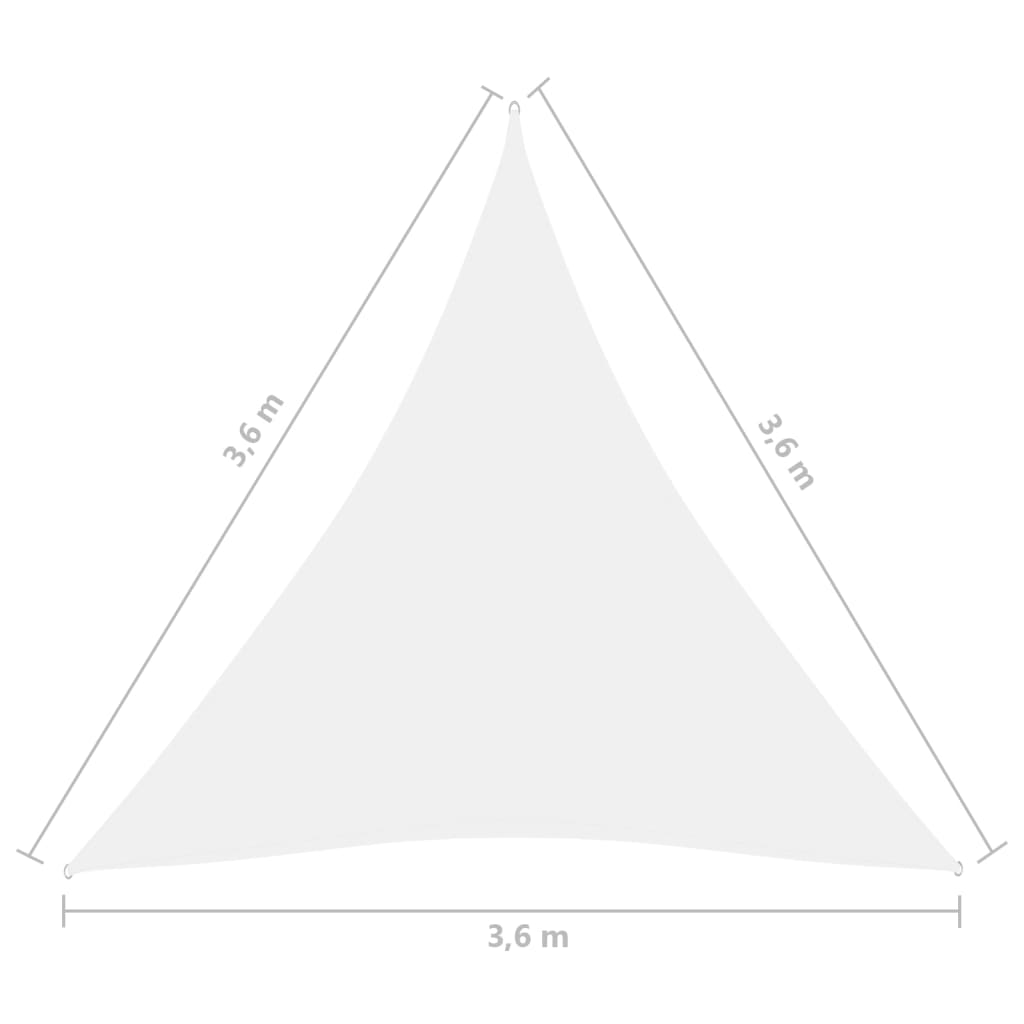 vidaXL Toldo de vela triangular tela Oxford blanco 3,6x3,6x3,6 m