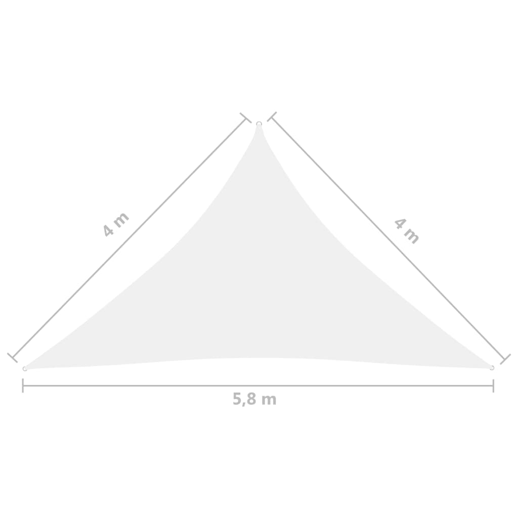 vidaXL Toldo de vela triangular tela Oxford blanco 4x4x5,8 m