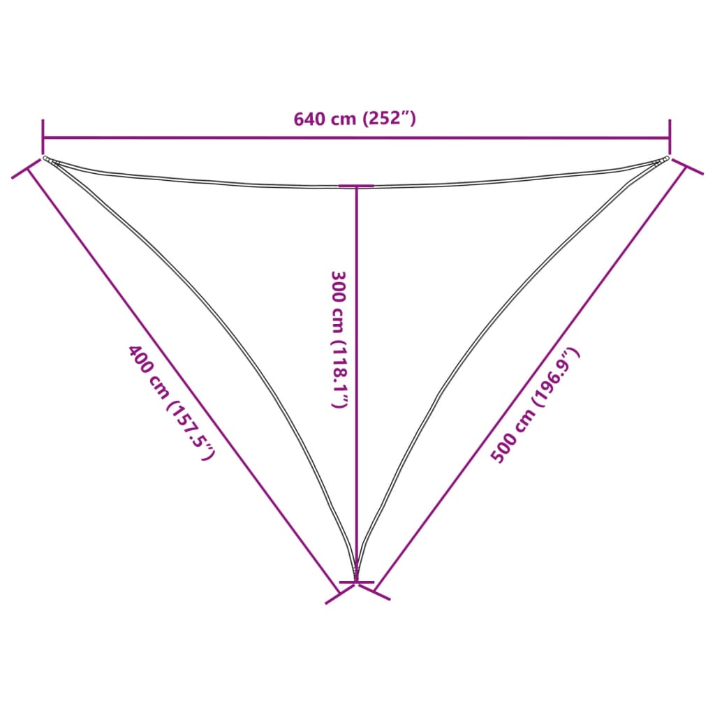 vidaXL Toldo de vela triangular tela Oxford blanco 4x5x6,4 m