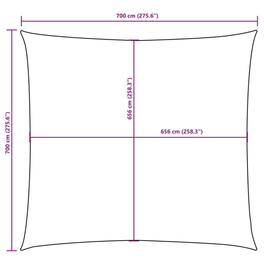 vidaXL Toldo de vela cuadrado tela Oxford terracota 7x7 m