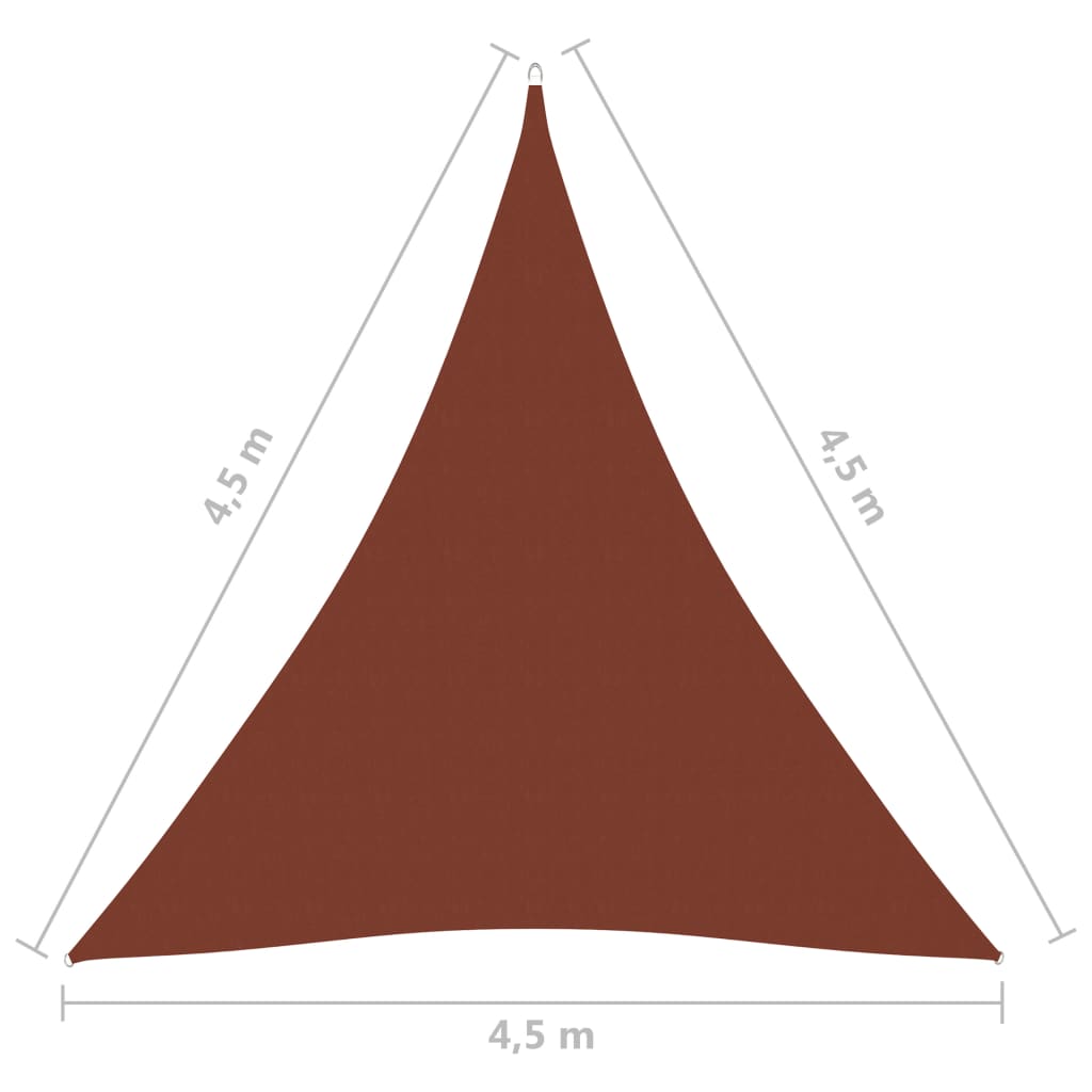 vidaXL Toldo de vela triangular tela Oxford terracota 4,5x4,5x4,5 m