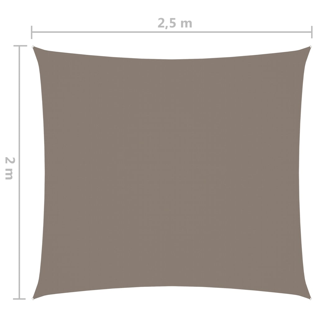 vidaXL Toldo de vela rectangular tela Oxford gris taupe 2x2,5 m