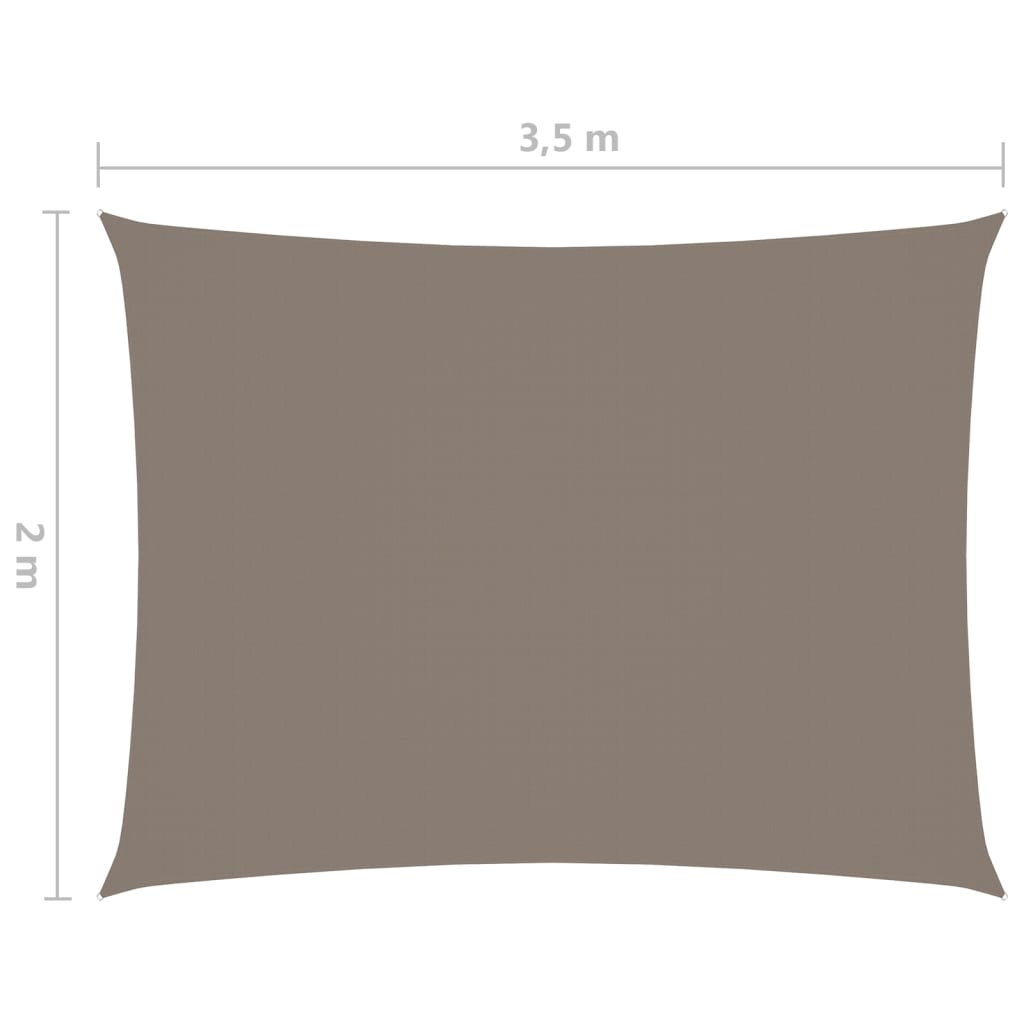 vidaXL Toldo de vela rectangular tela Oxford gris taupe 2x3,5 m