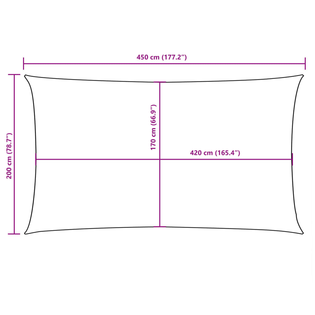 vidaXL Toldo de vela rectangular tela Oxford verde oscuro 2x4,5 cm