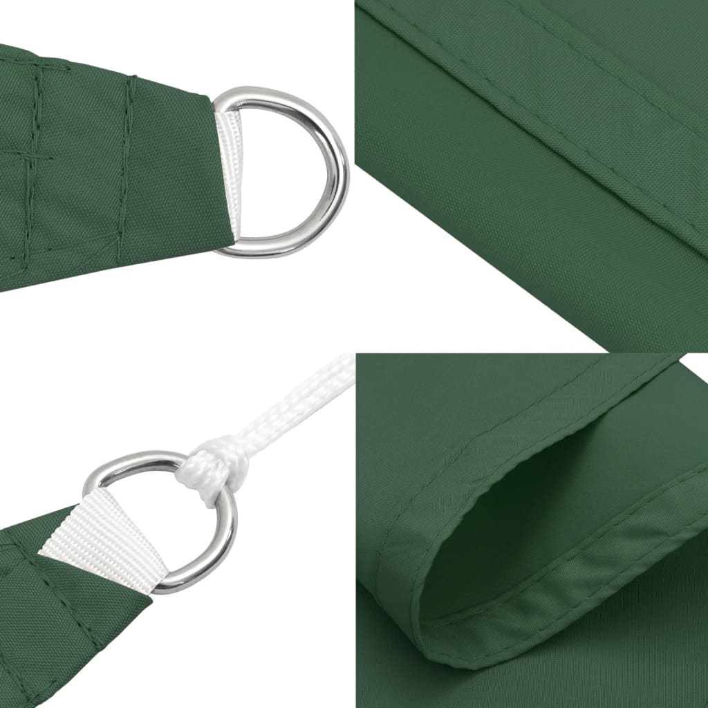 vidaXL Toldo de vela rectangular de tela oxford verde oscuro 5x7 m