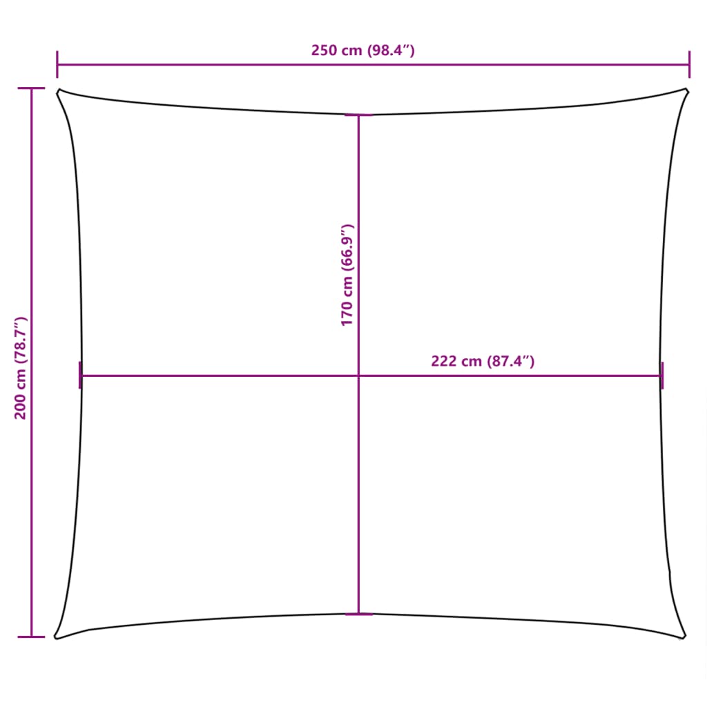 vidaXL Toldo de vela rectangular tela Oxford marrón 2x2,5 m