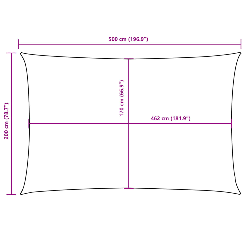 vidaXL Toldo de vela rectangular tela Oxford marrón 2x5 m