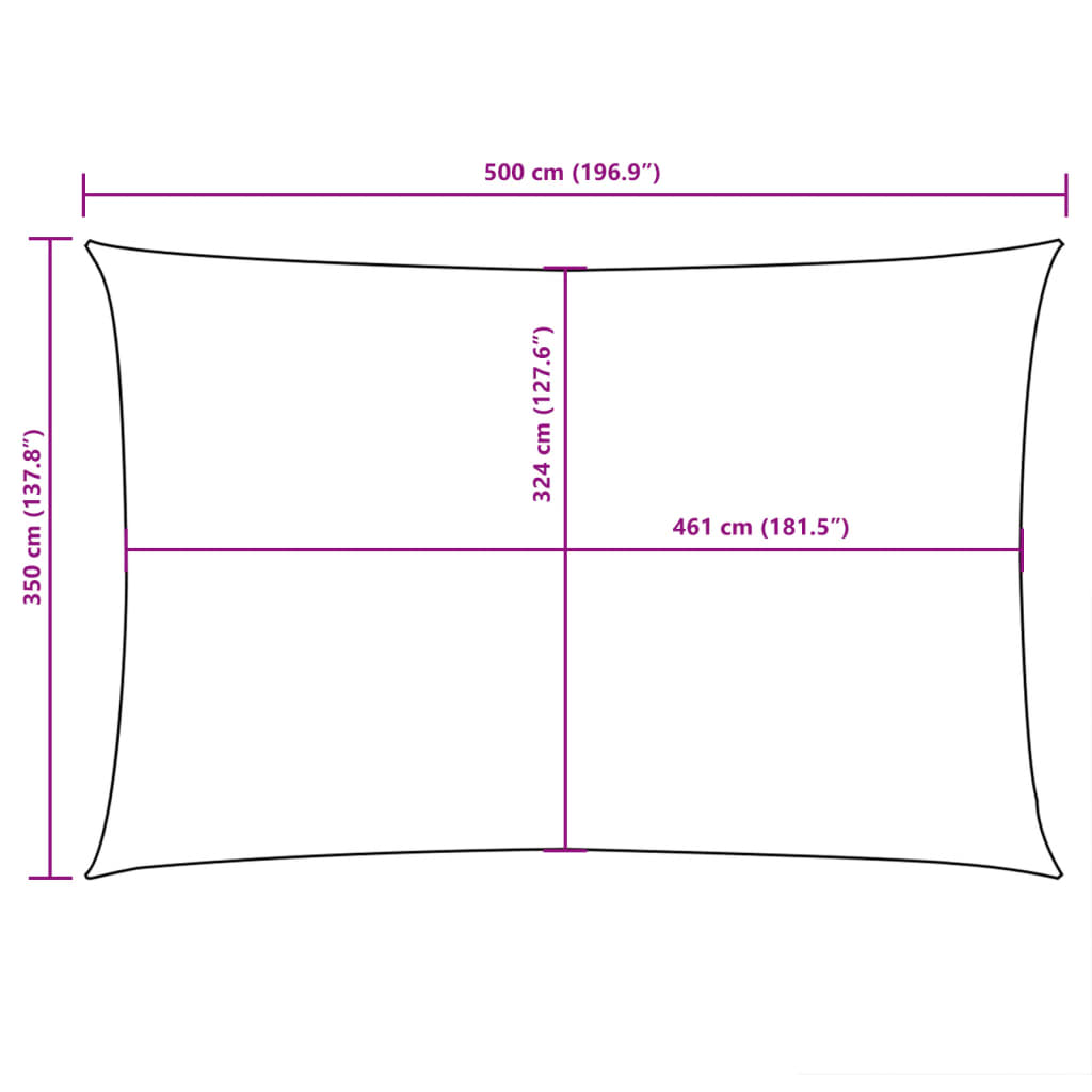 vidaXL Toldo de vela rectangular tela Oxford marrón 3,5x5 m