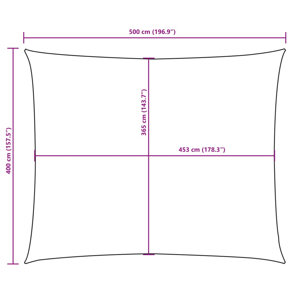 vidaXL Toldo de vela rectangular tela Oxford marrón 4x5 m