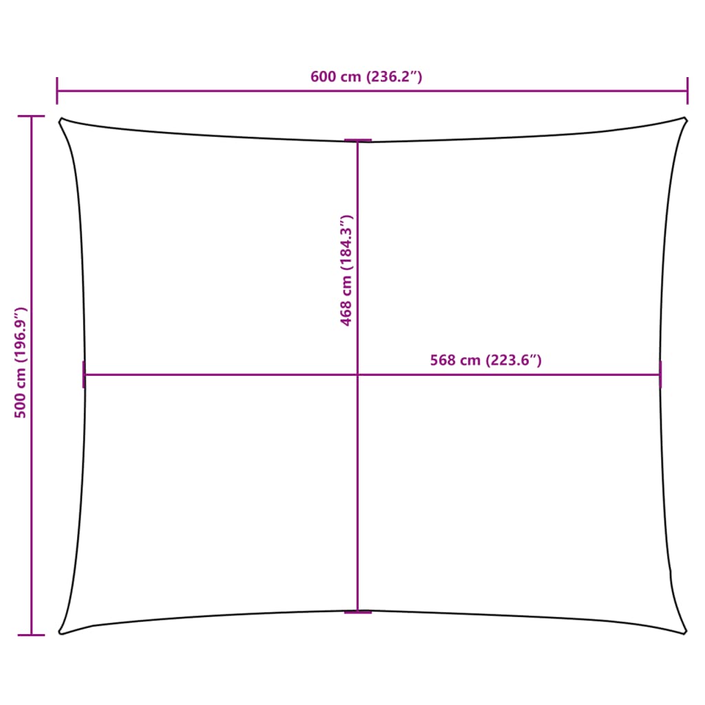 vidaXL Toldo de vela rectangular tela Oxford marrón 5x6 m