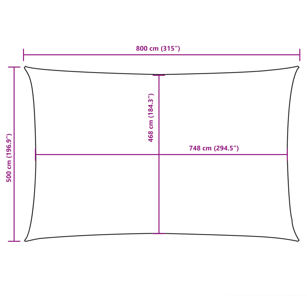 vidaXL Toldo de vela rectangular tela Oxford marrón 5x8 m