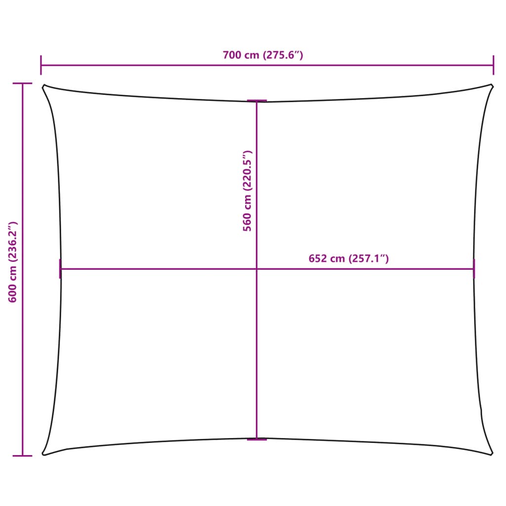 vidaXL Toldo de vela rectangular tela Oxford marrón 6x7 m