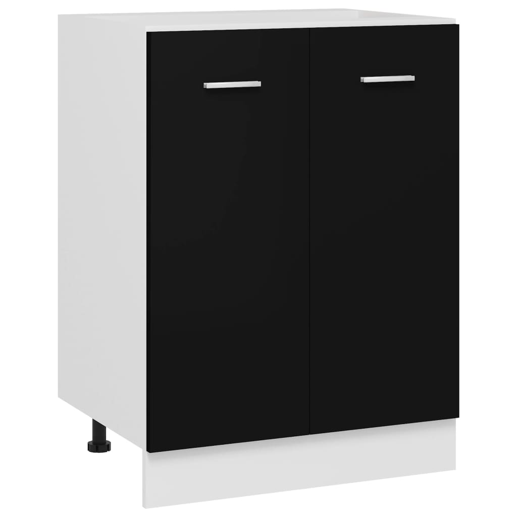 vidaXL Armario inferior de cocina ingeniería negro 60x46x81,5 cm