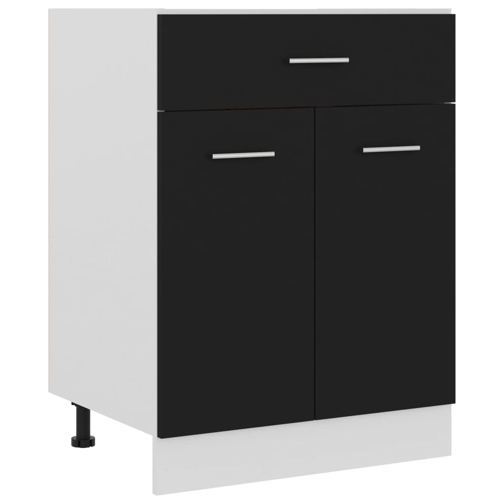 vidaXL Armario inferior cajón cocina madera ingeniería negro 60x46x81,5cm