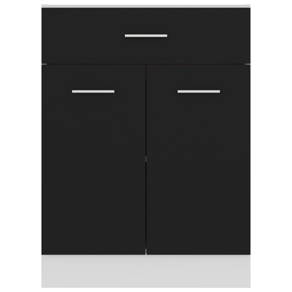 vidaXL Armario inferior cajón cocina madera ingeniería negro 60x46x81,5cm