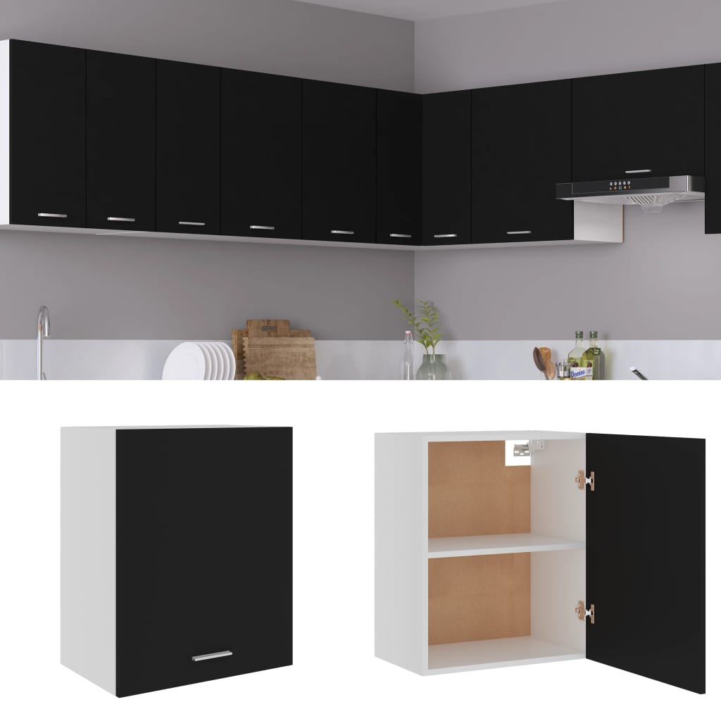 vidaXL Armario colgante de cocina madera ingeniería negro 50x31x60 cm