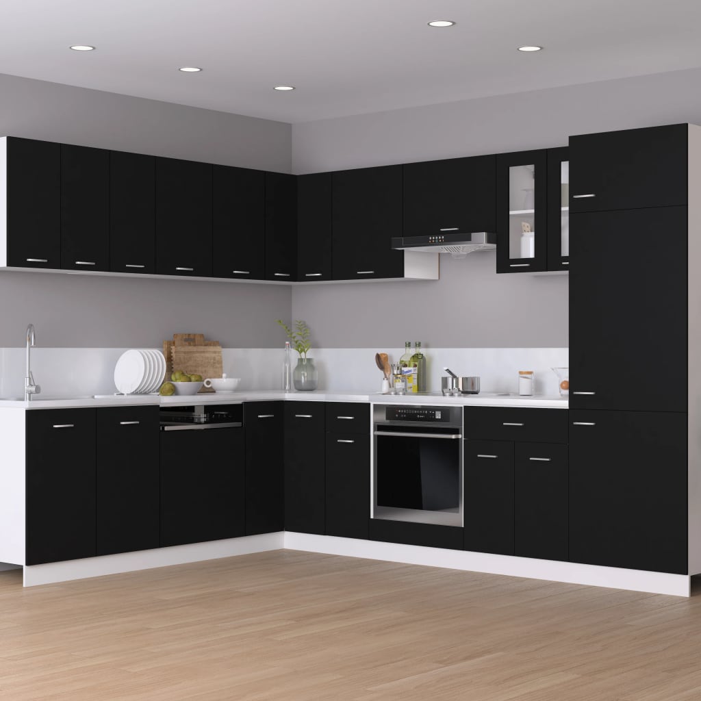 vidaXL Armario colgante de cocina madera ingeniería negro 50x31x60 cm