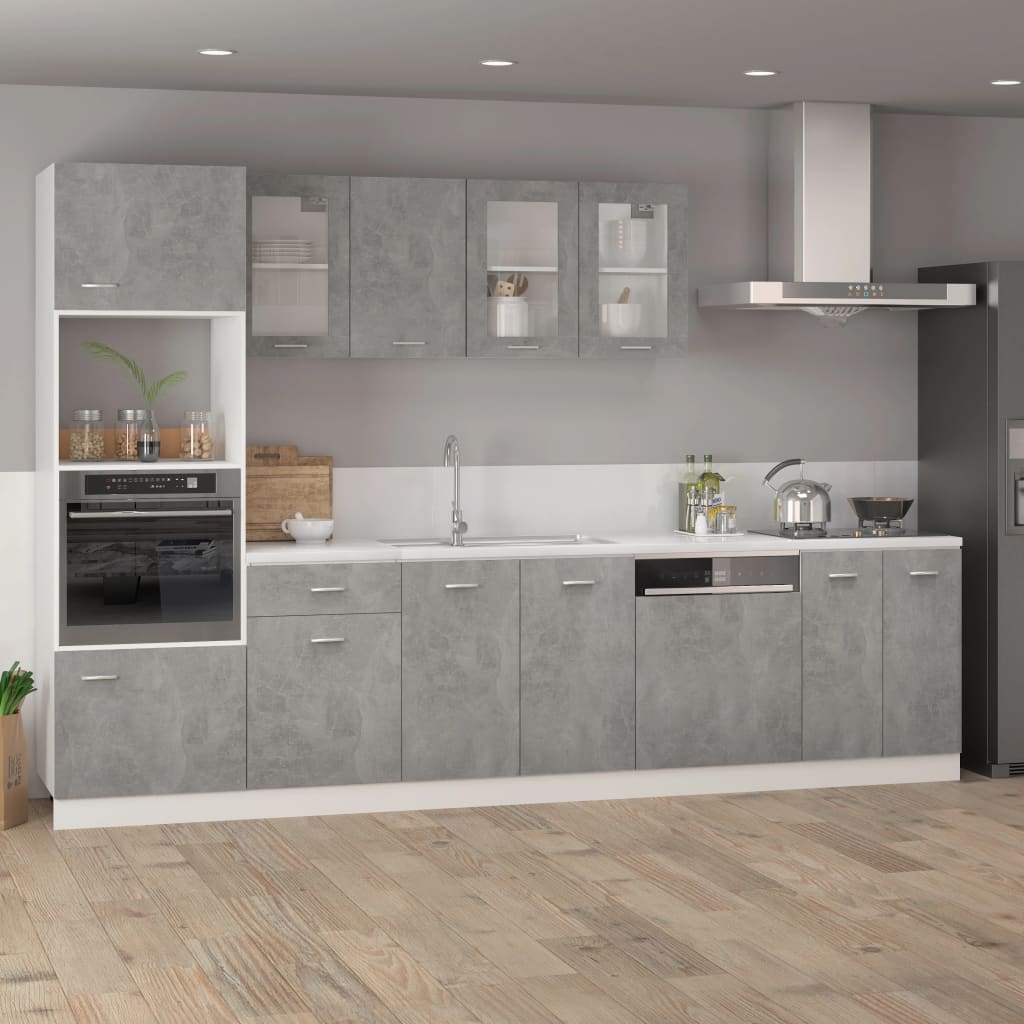 vidaXL Armario colgante cocina contrachapada gris hormigón 80x31x60 cm