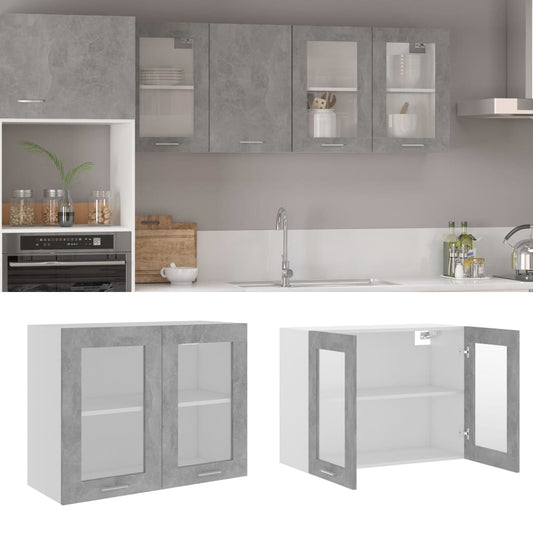 vidaXL Armario colgante cocina contrachapada gris hormigón 80x31x60 cm