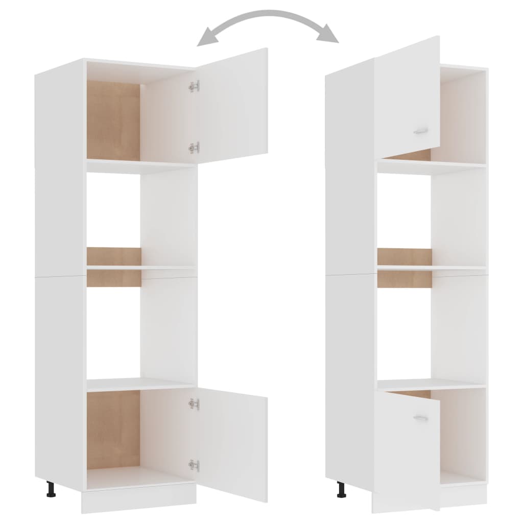 vidaXL Armario de microondas madera contrachapada blanco 60x57x207 cm