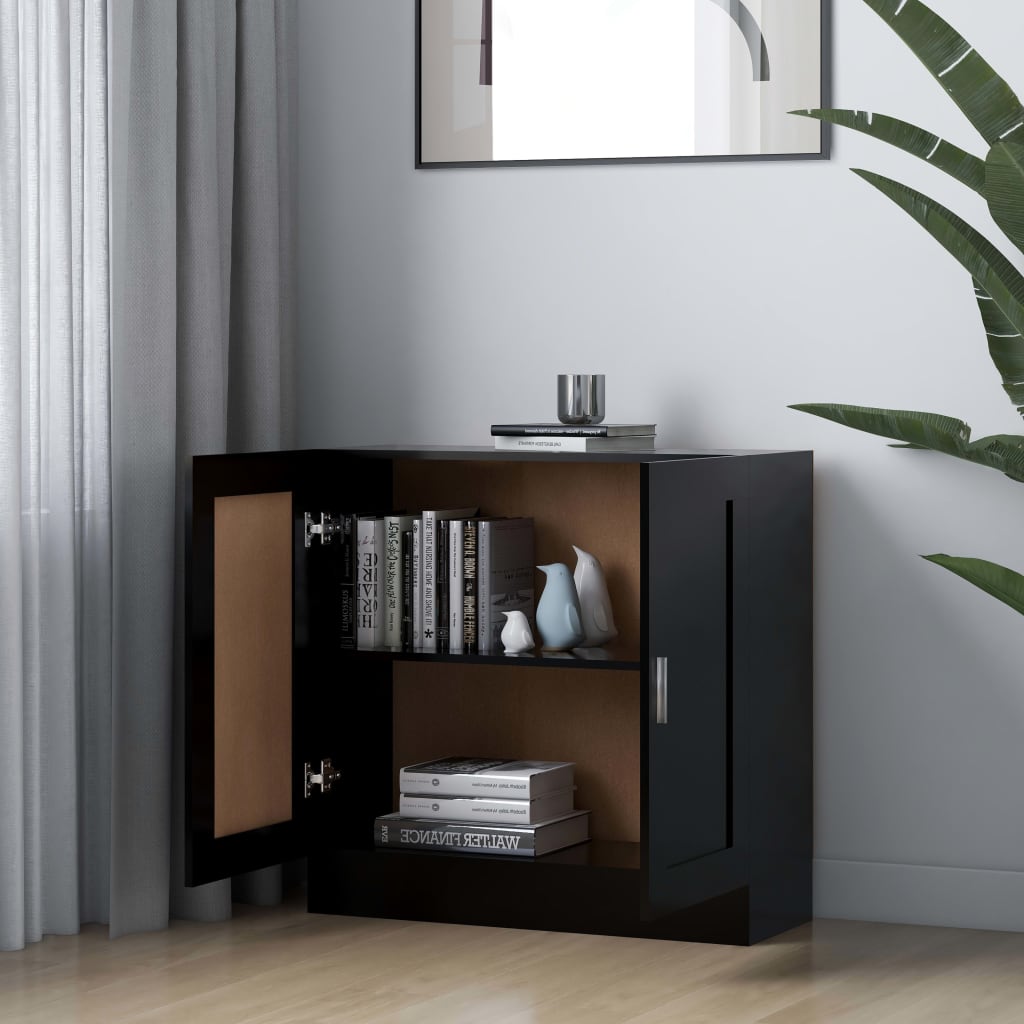 vidaXL Armario de libros madera contrachapada negro 82,5x30,5x80 cm