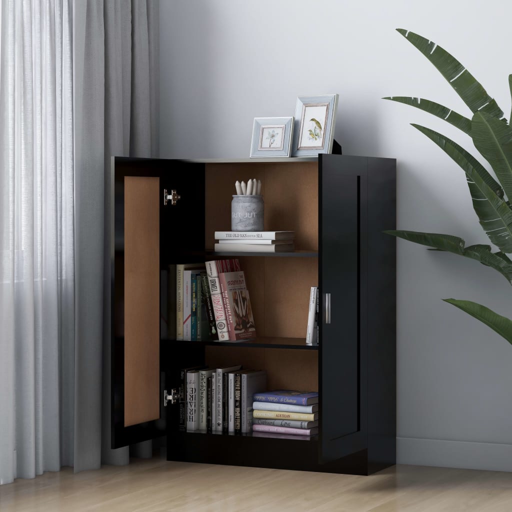 vidaXL Armario de libros madera contrachapada negro 82,5x30,5x115 cm