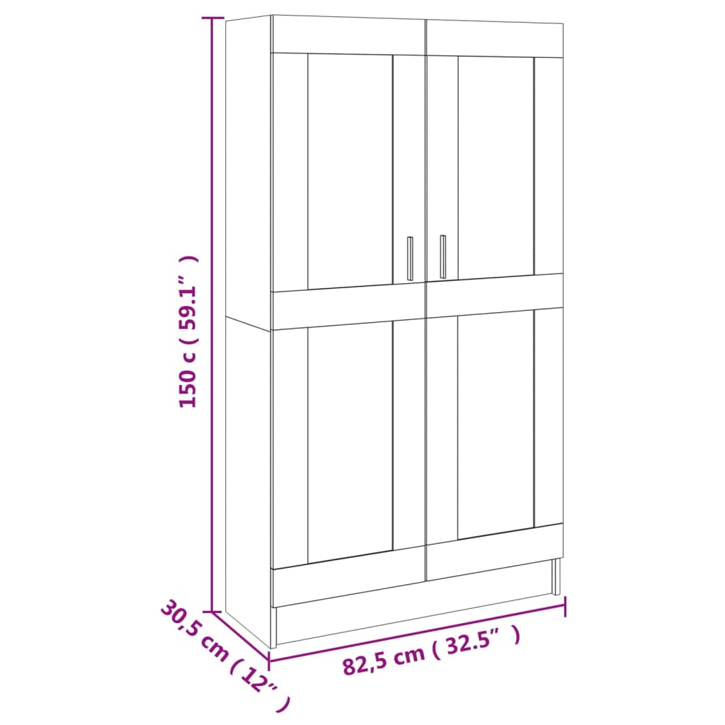 vidaXL Armario de libros contrachapada color roble 82,5x30,5x150 cm