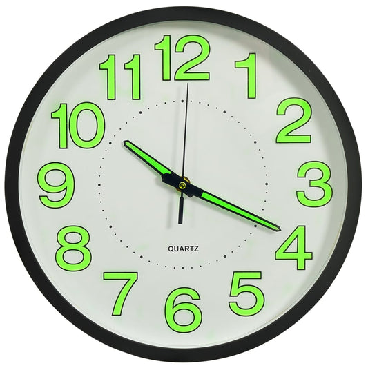 vidaXL Reloj de pared luminoso negro 30 cm