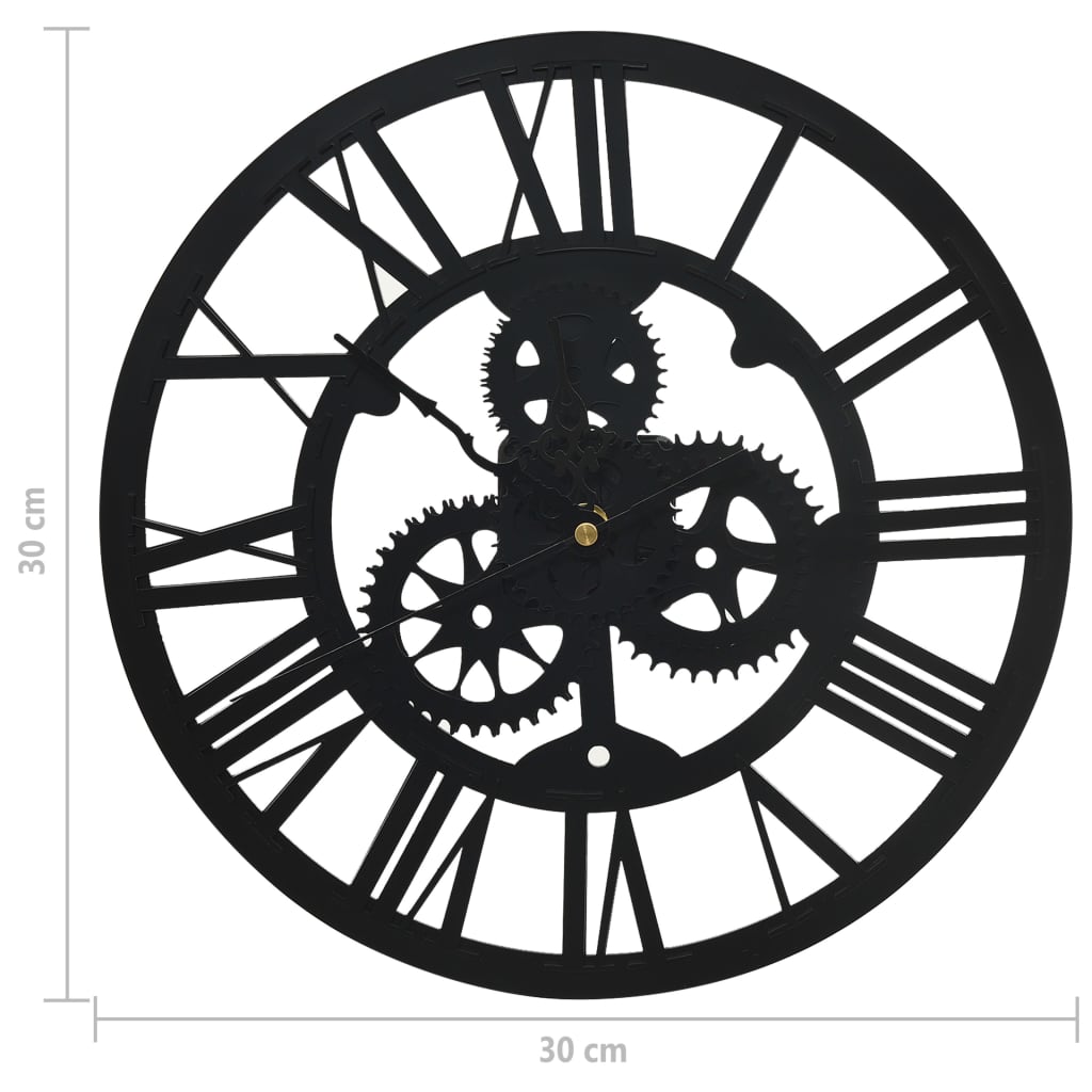 vidaXL Reloj de pared acrílico negro 30 cm