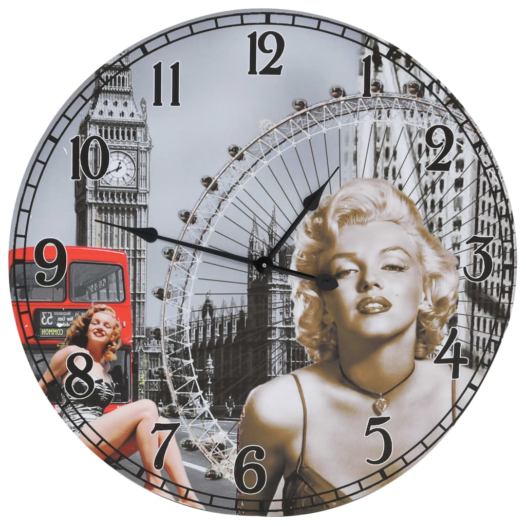 vidaXL Reloj de pared vintage Marilyn Monroe 60 cm