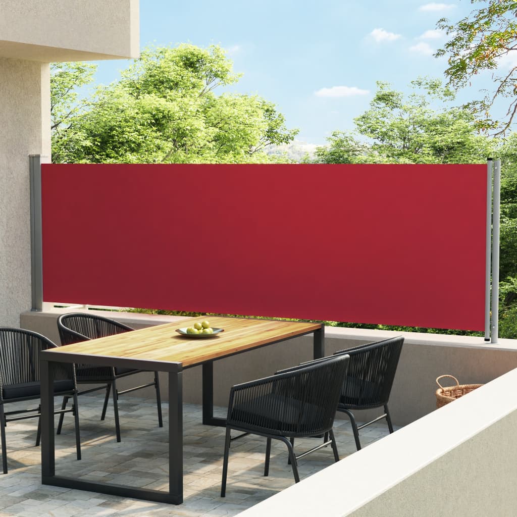 vidaXL Toldo lateral retráctil para patio rojo 140x600 cm