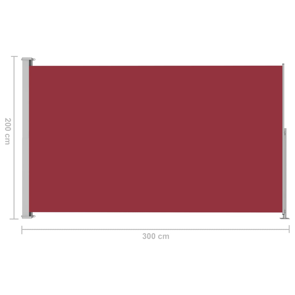 vidaXL Toldo lateral retráctil para patio rojo 200x300 cm