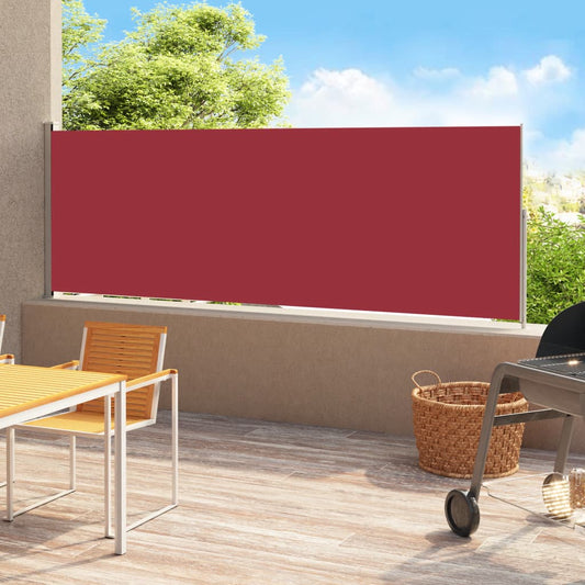 vidaXL Toldo lateral retráctil para patio rojo 200x500 cm