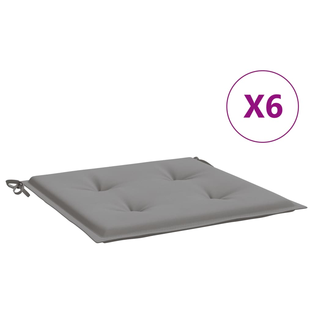 vidaXL Cojines de silla de jardín 6 uds tela Oxford gris 40x40x3 cm