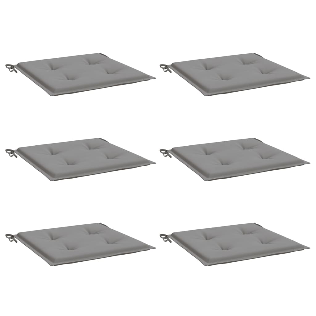 vidaXL Cojines de silla de jardín 6 uds tela Oxford gris 40x40x3 cm