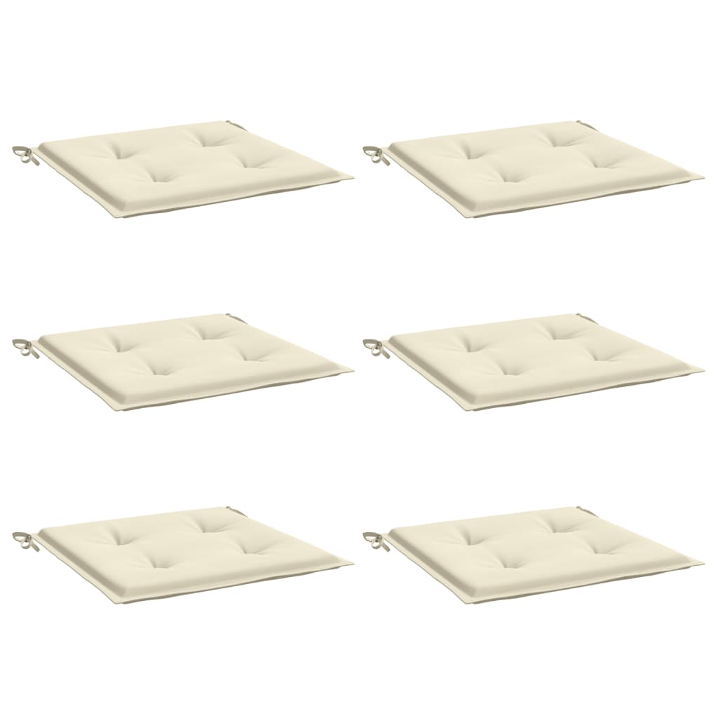 vidaXL Cojines de silla de jardín 6 uds tela Oxford crema 40x40x3 cm