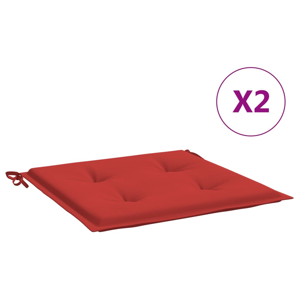 vidaXL Cojines de silla de jardín 2 uds tela Oxford rojo 40x40x3 cm