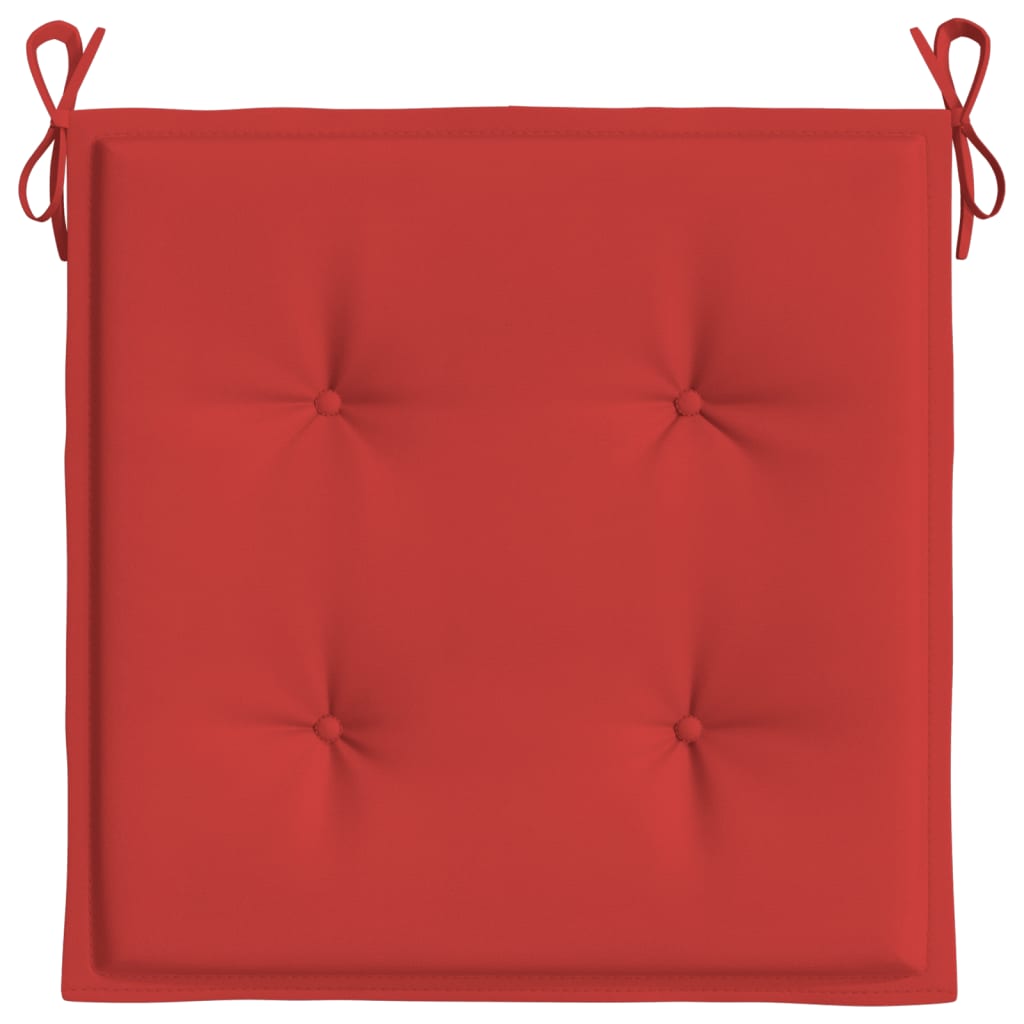 vidaXL Cojines de silla de jardín 2 uds tela Oxford rojo 40x40x3 cm