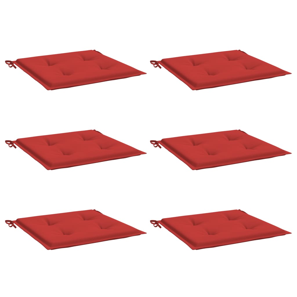 vidaXL Cojines de silla de jardín 6 uds tela Oxford rojo 40x40x3 cm