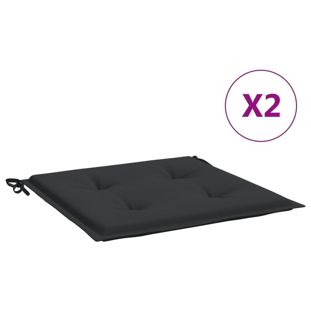 vidaXL Cojines de silla de jardín 2 uds tela Oxford negro 40x40x3 cm