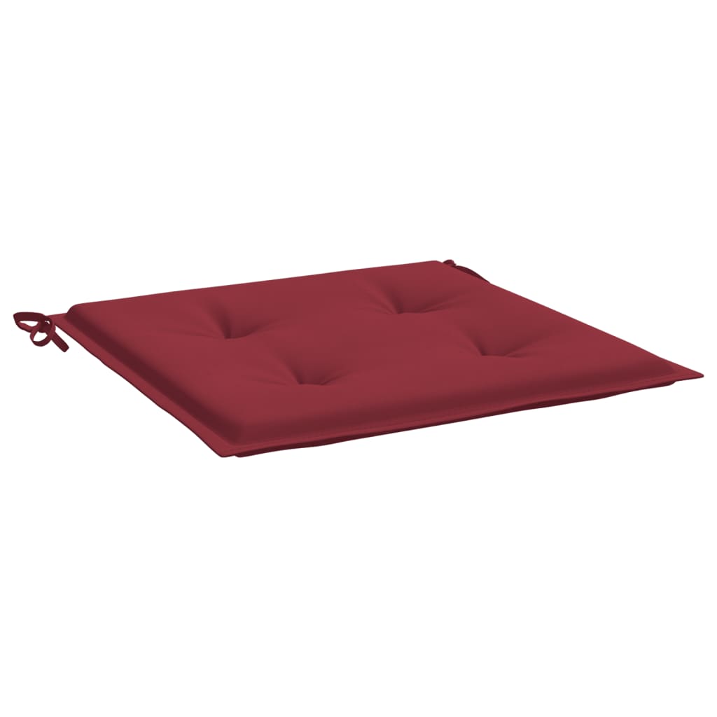 vidaXL Cojines silla de jardín 2 uds tela Oxford rojo tinto 40x40x3 cm