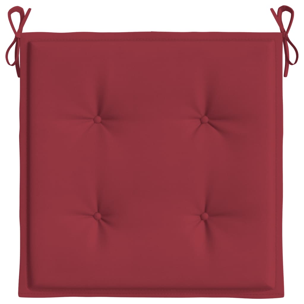 vidaXL Cojines silla de jardín 4 uds tela Oxford rojo tinto 40x40x3 cm