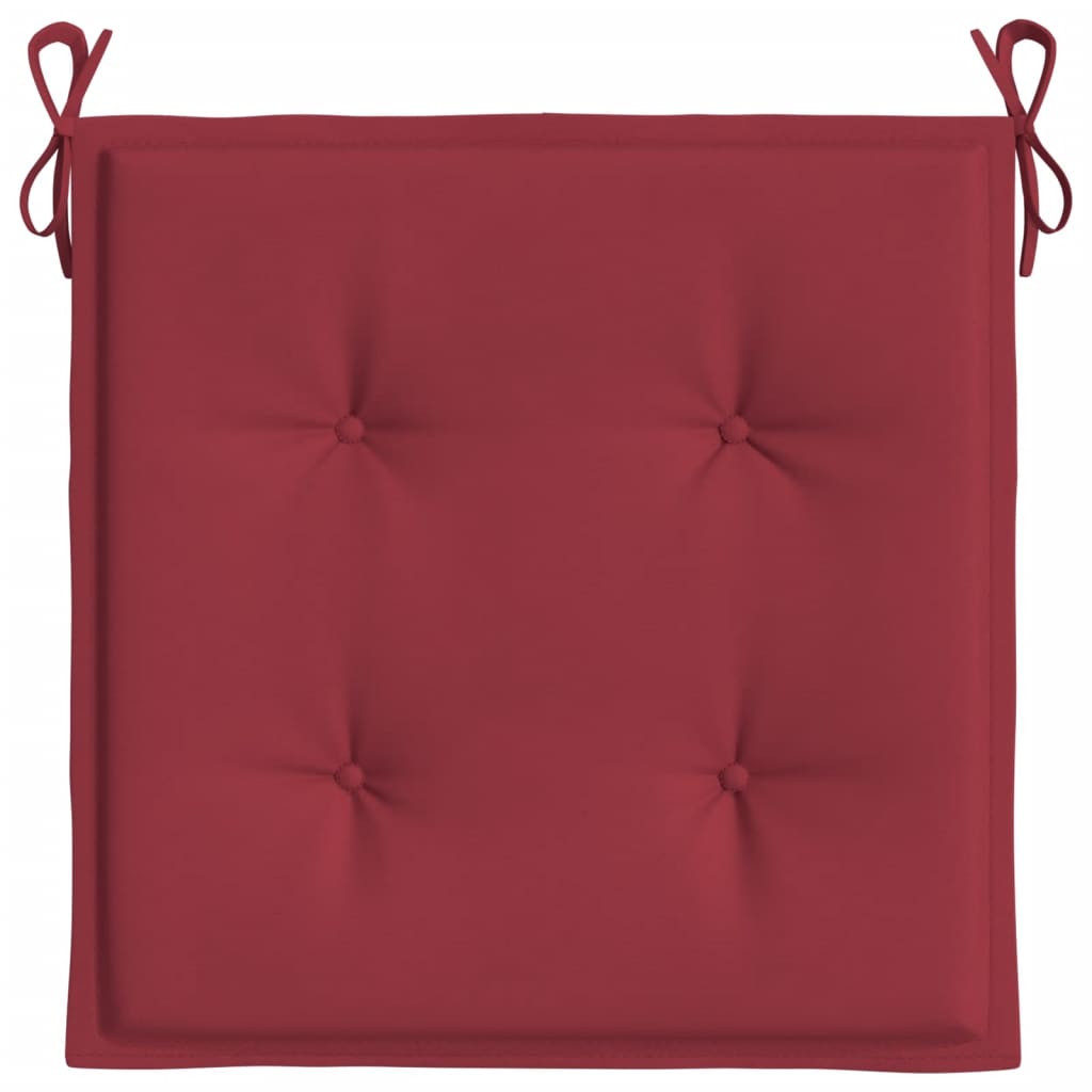 vidaXL Cojines silla de jardín 6 uds tela Oxford rojo tinto 40x40x3 cm