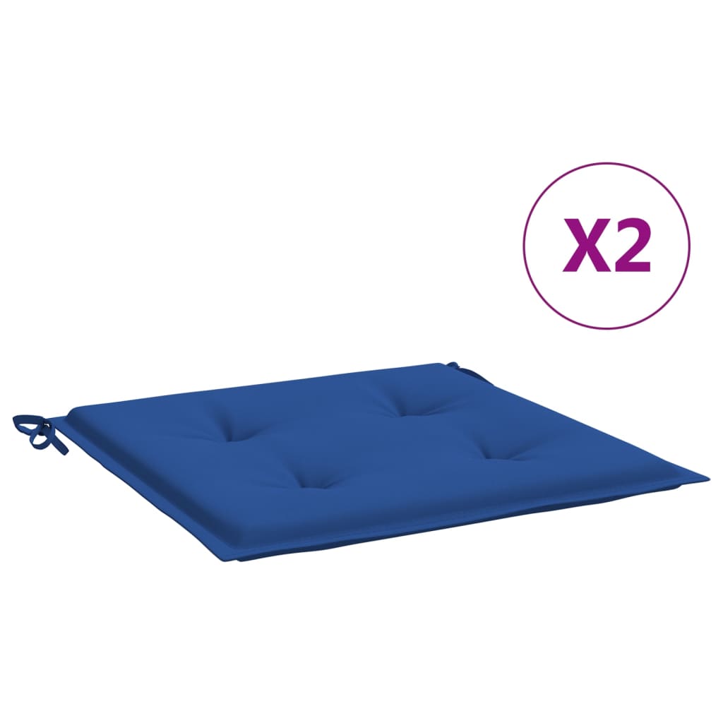 vidaXL Cojines de silla de jardín 2 uds tela Oxford azul 40x40x3 cm