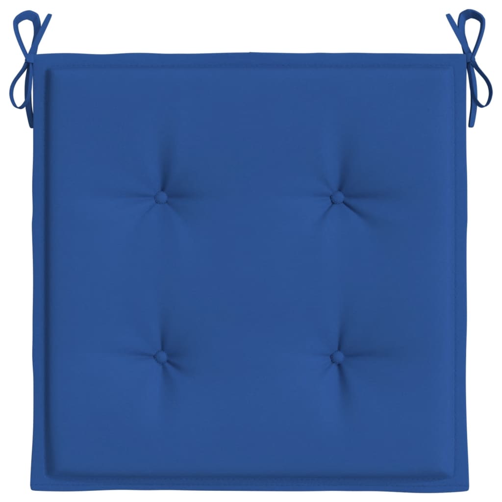 vidaXL Cojines de silla de jardín 4 uds tela azul 40x40x3 cm