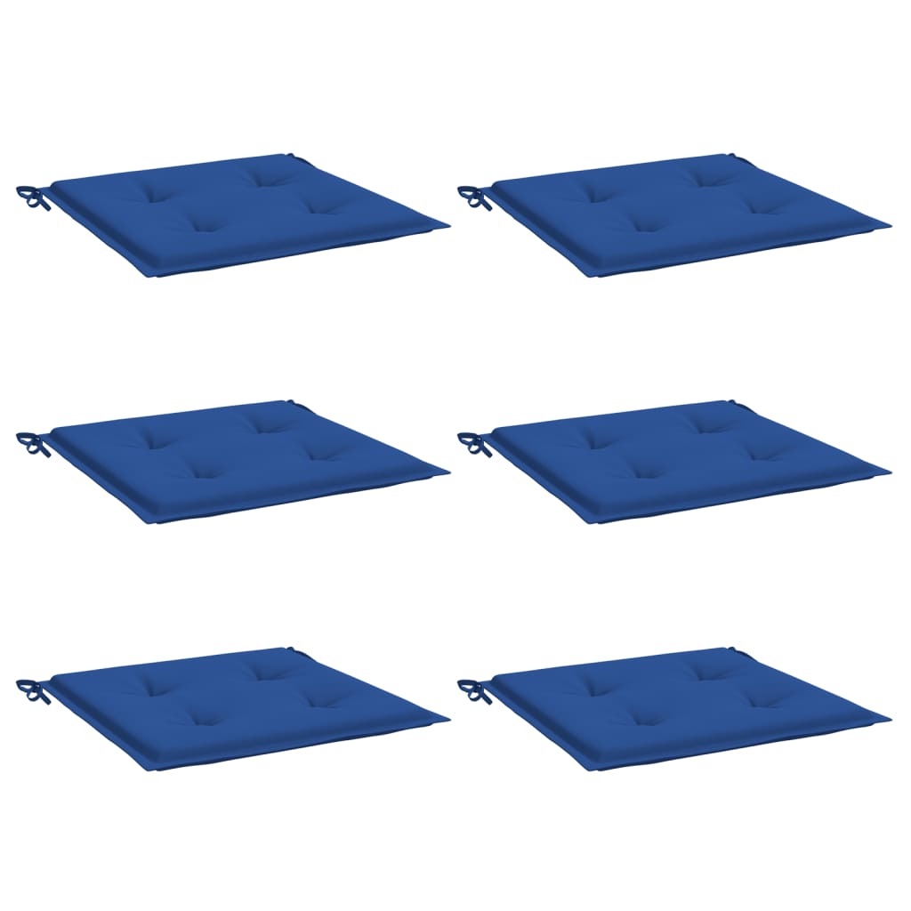 vidaXL Cojines de silla de jardín 6 uds tela Oxford azul 40x40x3 cm