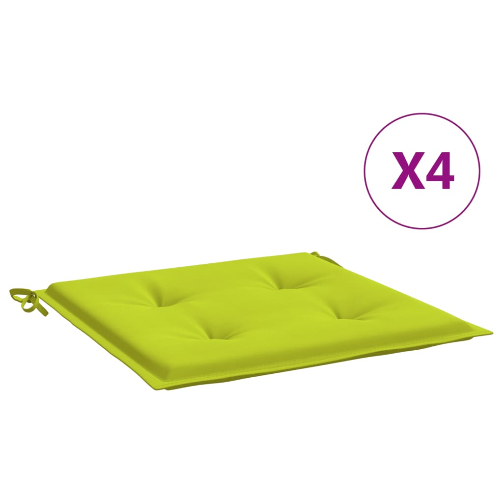 vidaXL Cojines de silla de jardín 4 uds tela Oxford verde 40x40x3 cm