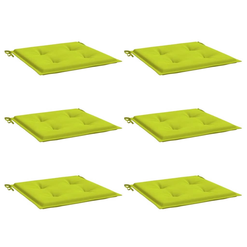 vidaXL Cojines de silla de jardín 6 uds tela Oxford verde 40x40x3 cm