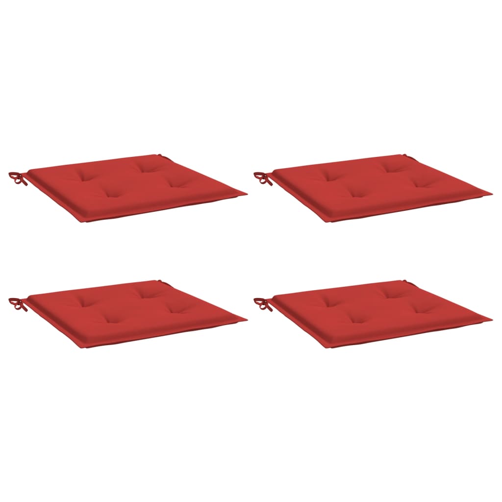 vidaXL Cojines de silla de jardín 4 uds tela Oxford rojo 50x50x3 cm