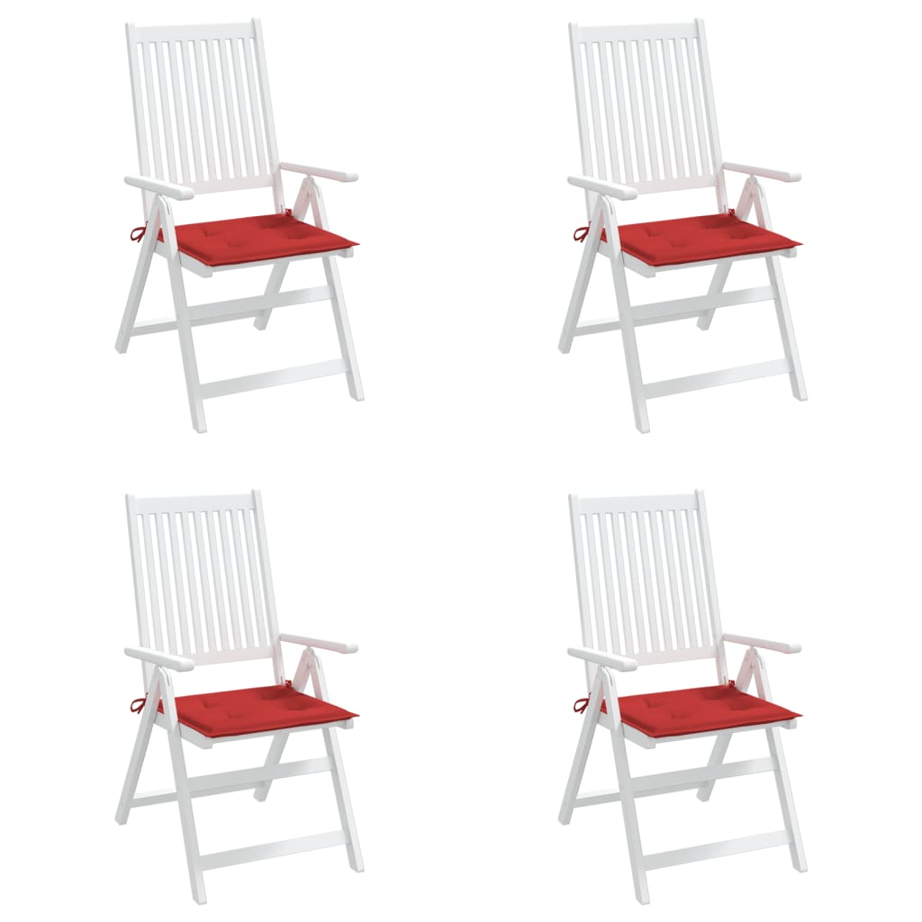 vidaXL Cojines de silla de jardín 4 uds tela Oxford rojo 50x50x3 cm